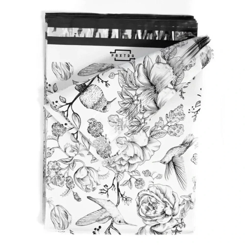 100 polymailers 10x13 inches vintage birds boho print designer plastic bag ship